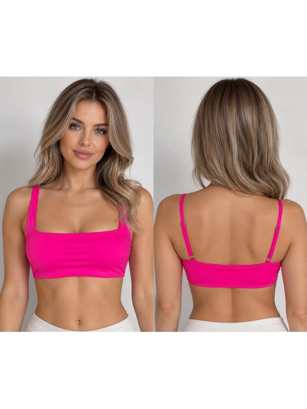 Sz Small Fashion Nova Bright Pink Crop Top With Pockets For Push Up